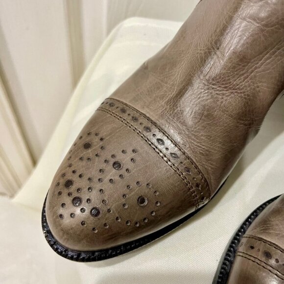 MARINA RINALDI MID CALF WESTERN BOOTS GREY DISTRESSED GRUNGE MADE IN ITALY SZ 35 - Picture 3 of 16